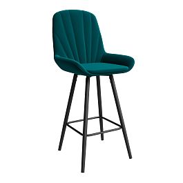 Стул ЮККИ Основание №5 Барный конус Черное Велюр тип 2 Мурена - Фото предпросмотра