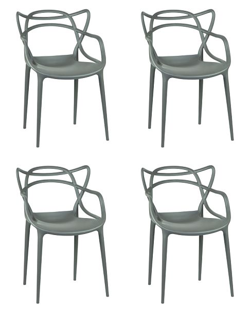 Набор 4 шт Стул обеденный DOBRIN MASTERS (тёмно-серый (GR-04)) - Вид 1