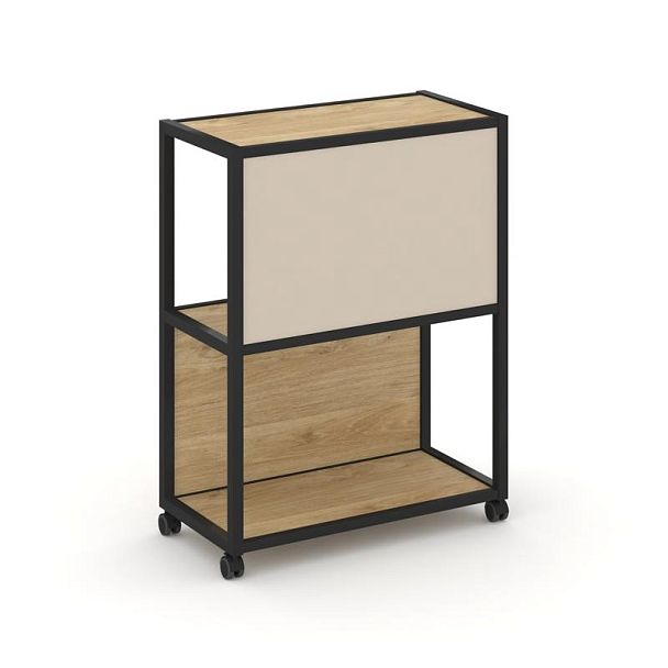 Shelf Mobile Стеллаж 3 уровня 1 секция VR.LT-STK-303.06 Тиквуд Светлый/Металл Черный/W-04 600*400*1046 - Вид 1