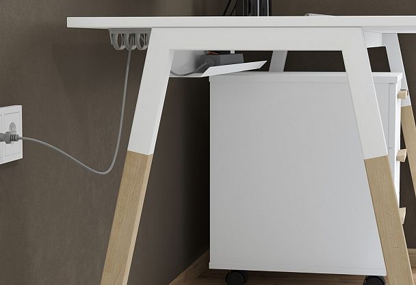 Стол приставной FIWST 1113 Дуб Гамильтон/Антрацит-Бук 1180х1370х733 FORTA - Вид 4