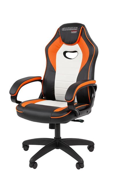 Кресло Chairman game 16 Россия экокожа черный/оранжевый/белый - Вид 8
