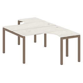 Metal System Quattro Р. ст. криволинейная на П-образном м/к 50БП.РАС-СА-2.3 Дуб наварра/Мокко металл 1400*2435*750 - Фото предпросмотра