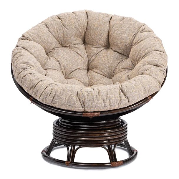Кресло-качалка Папасан/Papasan (W 23/01 B) /с подушкой/Antique brown (античный черно-коричневый) - Вид 5