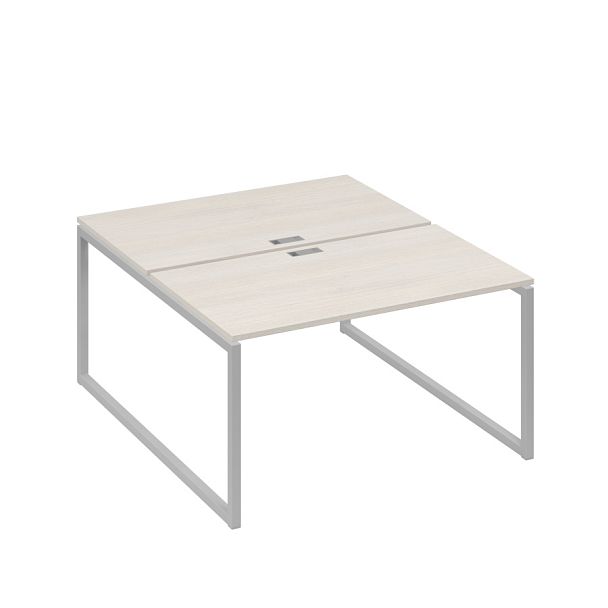 Рабочая станция QUATTRO (2х140) опоры металлокаркас A4 А4 Б4 177 БП дуб / металлокаркас серый - Вид 1