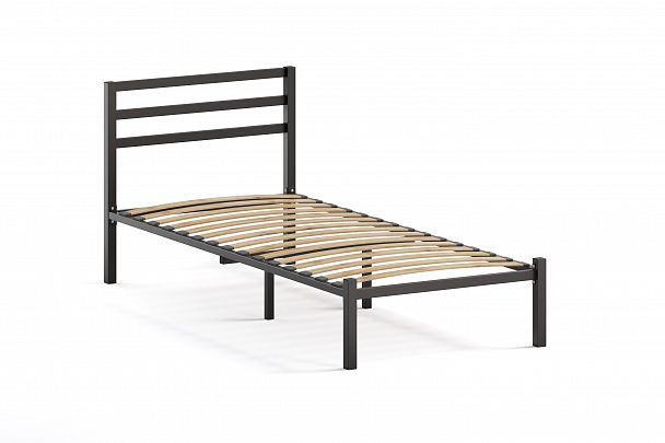 Кровать  металлическая Сталь 1200*2000, цвет черный - Вид 3