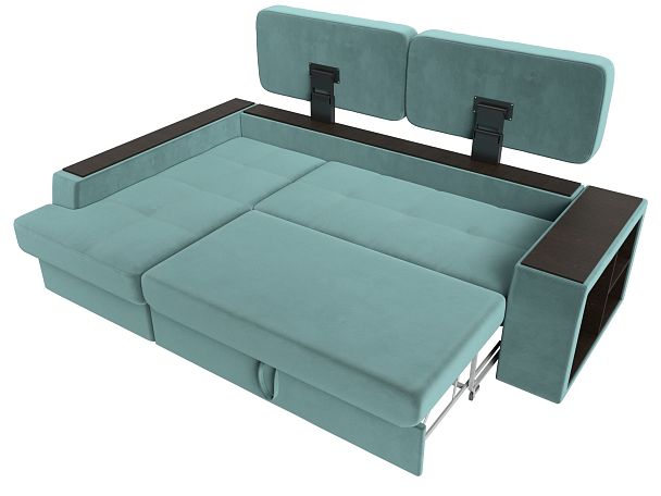 Угловой диван Брюссель левый (полностью Велюр бирюзовый) - Вид 8