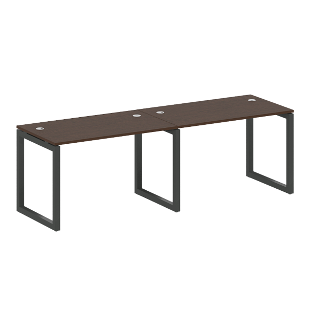 Metal System Quattro Р. ст. на 2 раб. места на О-образном м/к 50БО.СМ-2.2 Венге/Антрацит металл 2400*720*750 - Вид 1