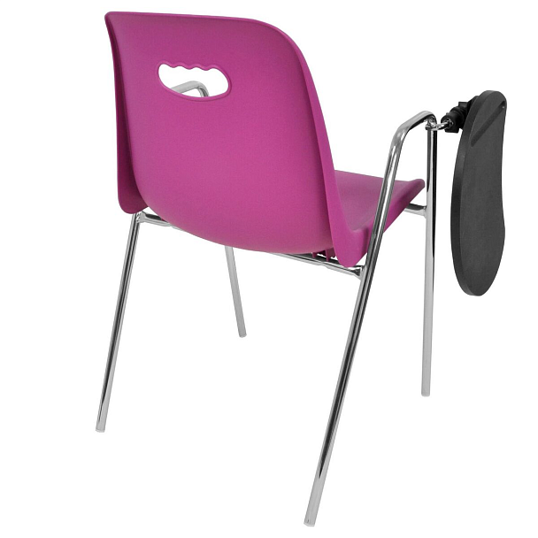Стул Venezia (4 ножки с подлокотниками + столик TLT), каркас хром, фиолетовый, РП+ИК - Вид 2