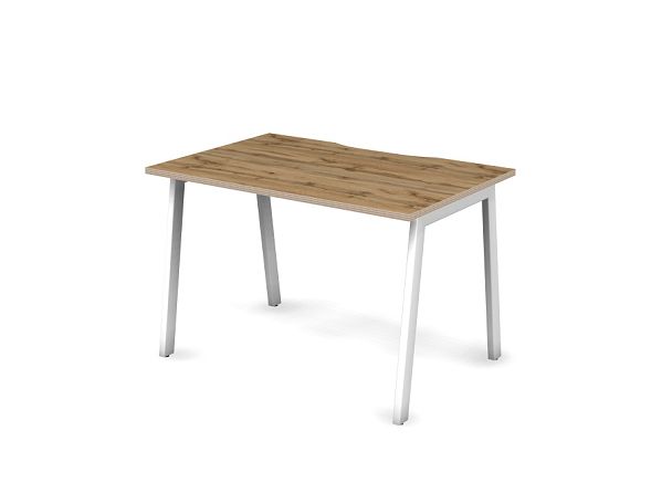 MATRIX 121S100-A Стол прямой, проводник вырезной (А-обр. опоры) 1180х780х775 Дуб Крафт Золотой/Белый - Вид 1