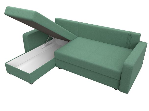 Диван угловой Ливерпуль Лайт левый угол Рогожка зеленый - Вид 9