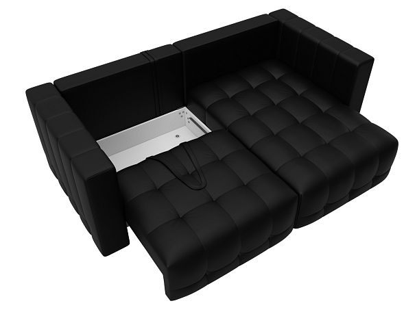 Диван угловой Лига-052 НПБ угол универсальный Экокожа черный - Вид 7