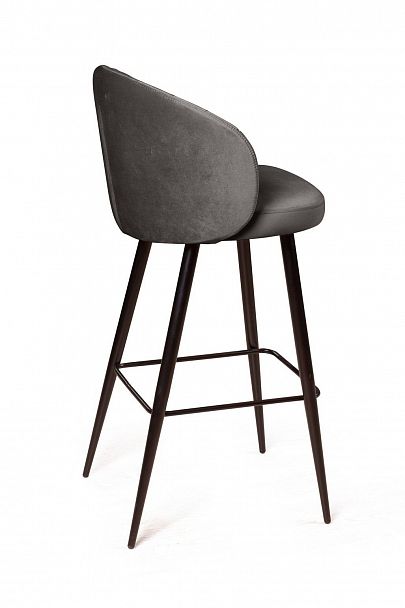 Стул барный Mont Blanc, бархат антрацит 14 / черный конус - Вид 4