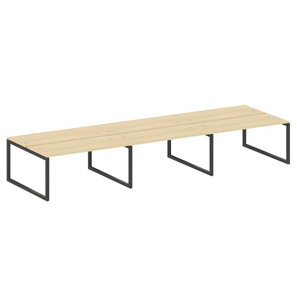 Metal System Quattro Р. ст. на 6 раб. места на О-образном м/к 50БО.СМ-6.4 Акация/Антрацит металл 4800*1475*750 - Вид 1