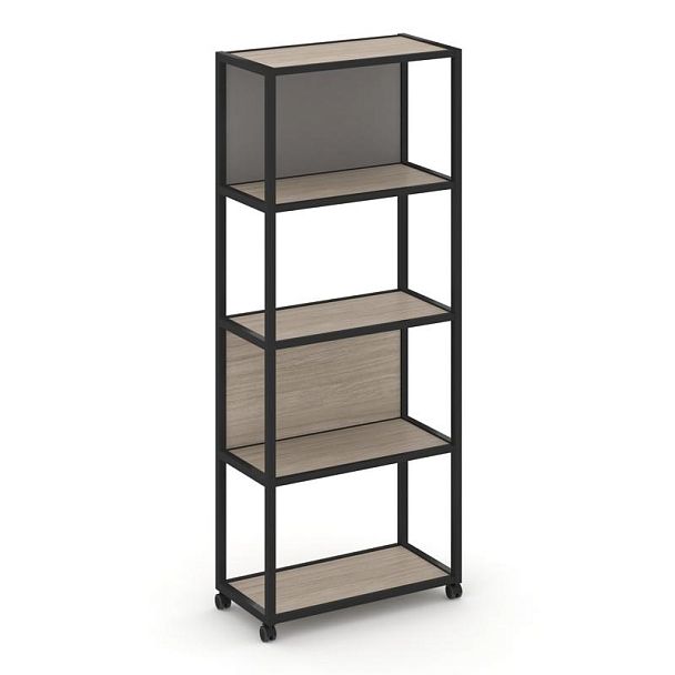Shelf Mobile Стеллаж 5 уровней 1 секция VR.LT-STK-503.08 Дуб Аттик/Металл Черный/W-11 800*400*2000 - Вид 1
