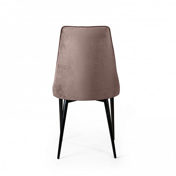 Стул Oliver, бархат пепельно-бежевый 25/ чёрный конус - Вид 6
