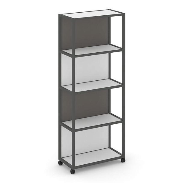 Shelf Mobile Стеллаж 5 уровней 1 секция VR.LT-STK-504.08 Белый Бриллиант/Металл Антрацит/W-26 800*400*2000 - Вид 2