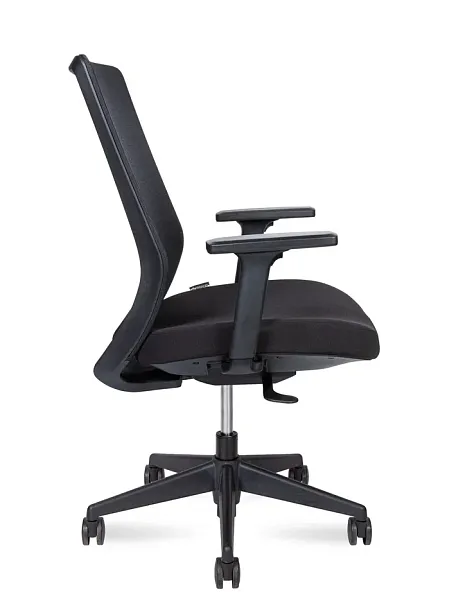 Кресло офисное / Mono black LB / черный пластик / черная ткань / черная сетка - Вид 4