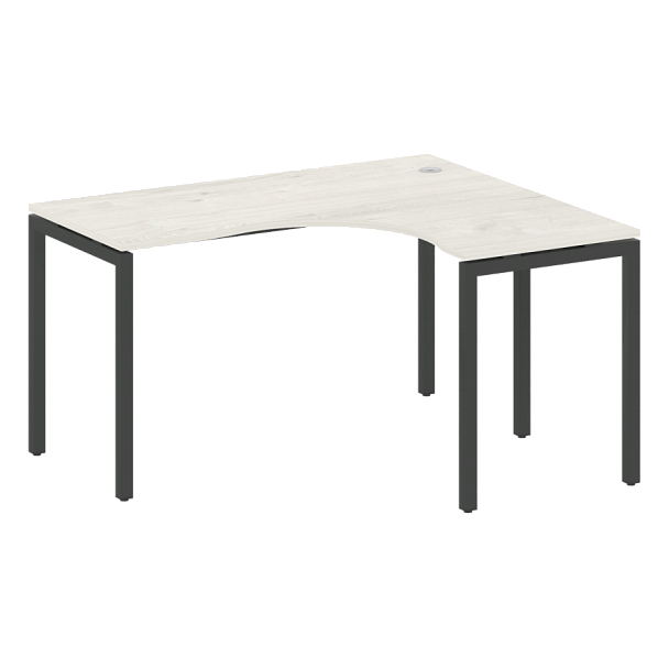 Metal System Quattro Стол криволинейный правый на П-образном м/к 40БП.СА-3 (R) Дуб наварра/Антрацит металл 1400*1200*750 - Вид 1