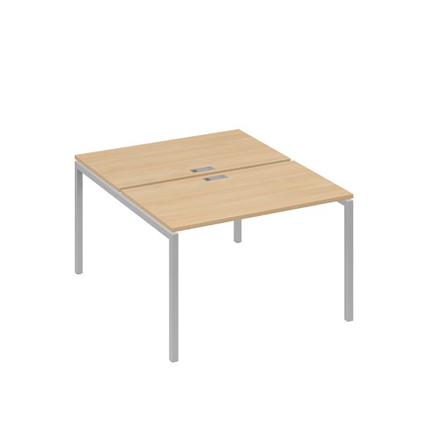 Рабочая станция на металлокаркасе DUE (2х120) A4 А4 С2 173 БП натуральный дуб / металлокаркас серый - Вид 1