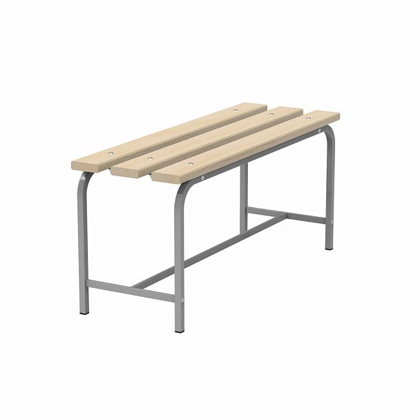 Скамья деревянная на металлокаркасе "СТ 1000", 1000х350х450 мм, каркас металлический серый, сиденье дерево - Вид 1