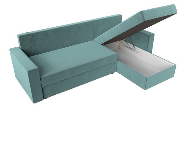 Угловой диван Траумберг Лайт правый (полностью Велюр бирюзовый) - Вид 7