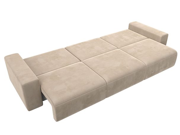 Диван прямой Лига-036 Классик Лонг Велюр бежевый - Вид 10