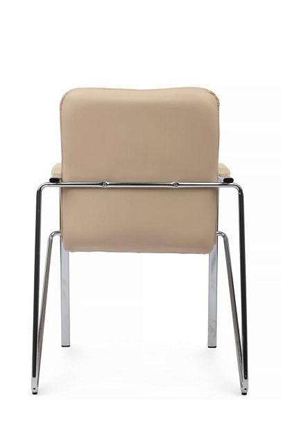 Стул Самба с пластиковыми подлокотниками SMB-03H Хром гальв. Бежевый - Вид 4