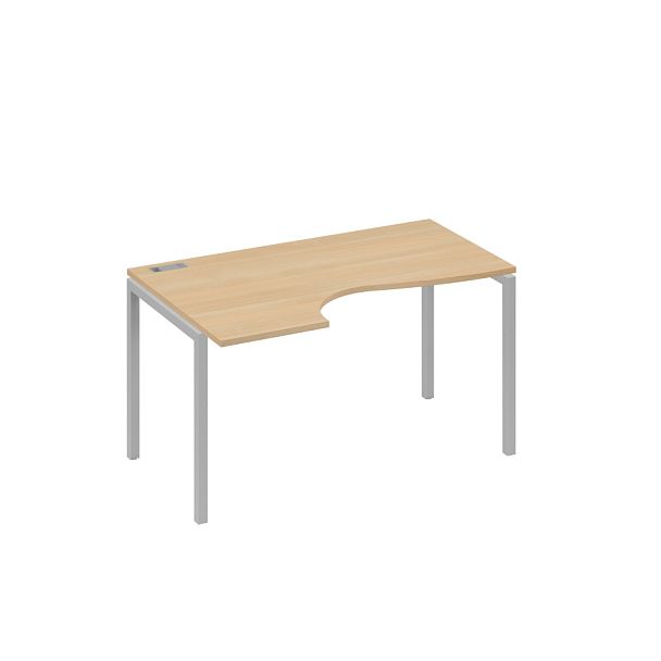 Стол эргономичный левый "Классика" на металлокаркасе DUE A4 А4 Б2 043 БП натуральный дуб / металлокаркас серый - Вид 1