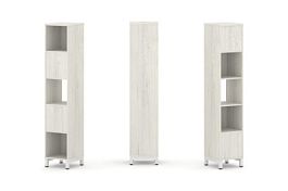 Стайл Проджект Набор стеллажа 2-х сторон., 5 яр. SN.NSD-511 Дуб Наварра/Металл Белый 387*400*1982 - Фото предпросмотра