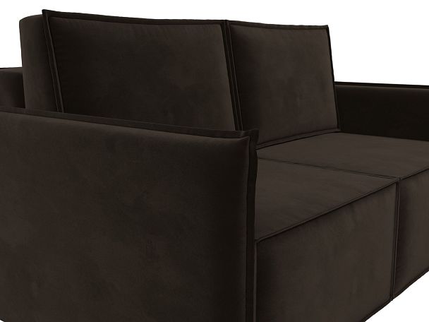 Диван прямой Либерти мини Микровельвет коричневый - Вид 4