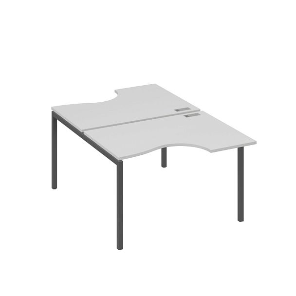 Рабочая станция каркас DUE столы (2х120) Классика A4 А4 Б2 183 БП серый / металлокаркас антрацит - Вид 1