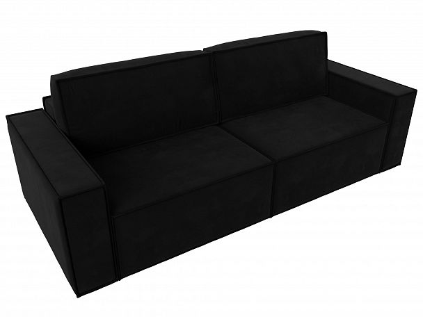 Диван прямой Куба (полностью микровельвет черный) - Вид 5