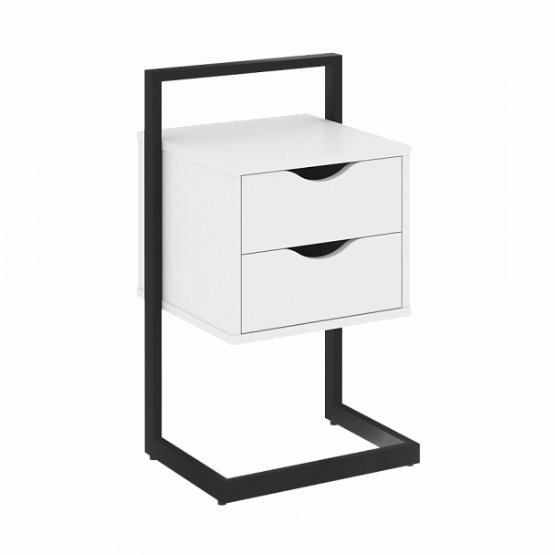 Тумба приставная "Loft"  VR.L-PY2 Белый Бриллиант/Черный - Вид 1