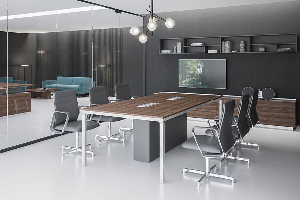 Тумба опорная 2 Oliver 800x800x569 / корпус: оникс серый, фасады: оникс серый - Вид 3