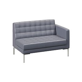 Forest Секция с подлокотником двухместная FR-SP-02 (L) Oregon 17/Металл Серый 1270*800*840 - Фото предпросмотра