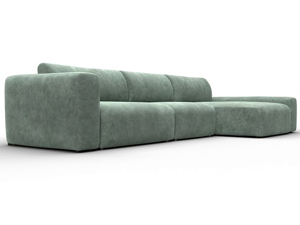 Диван угловой Лига-066 НПБ Лонг угол правый Велюр зеленый - Вид 3