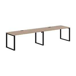 Стол 2-х местный EQWST 3580 Дуб Денвер светлый/Черный 3526х800х750 EDIS - Фото предпросмотра