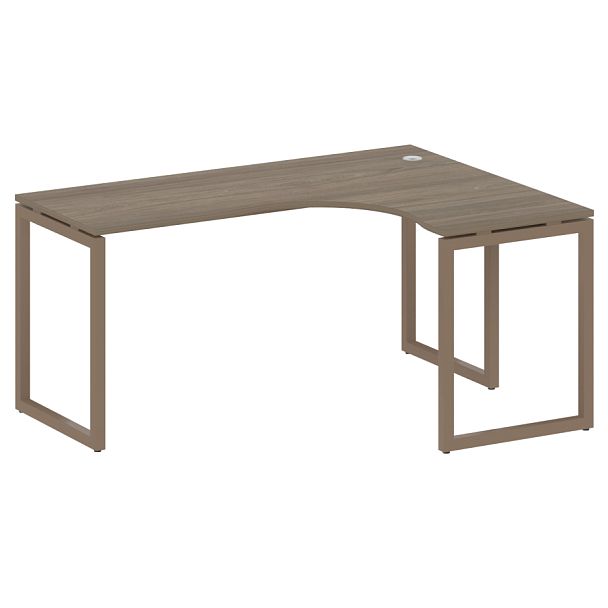 Metal System Quattro Стол криволинейный правый на О-образном м/к 40БО.СА-4 (R) Вяз/Мокко металл 1600*1200*750 - Вид 1