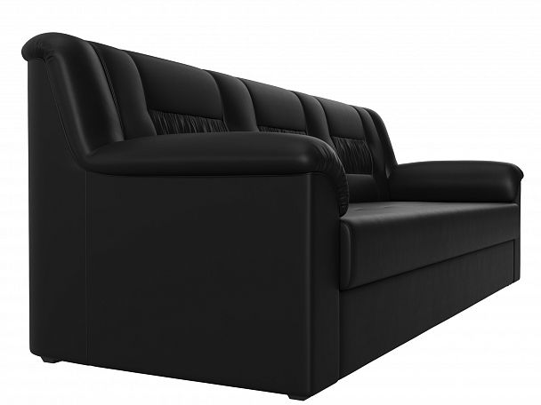 Прямой диван Карелия (полностью экокожа черная) - Вид 3
