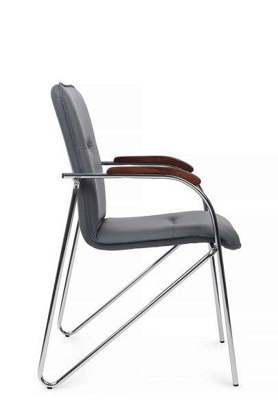 Стул Самба с деревянными подлокотниками SMB-02H Хром гальв. Серый - Вид 2