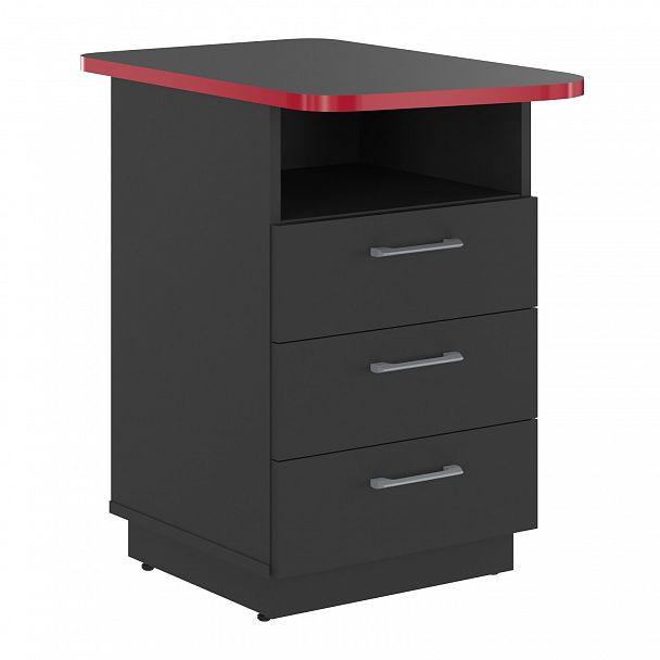 Тумба "Skilll" SFLC-3D.2 антрацит/красный - Вид 1