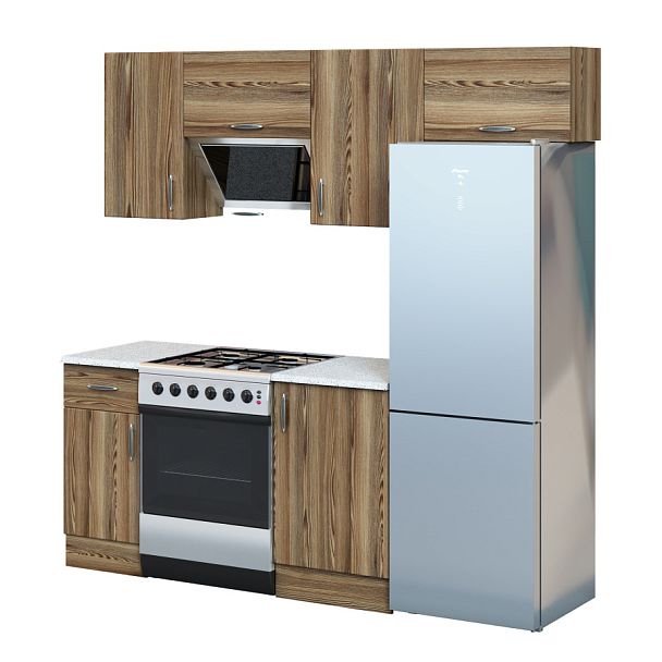 Композиция "Модульная кухня Ясень Рибейра"  ПК-ПЛМ-КОМП№5-В1-1154 ясень рибейра+ракушки - Вид 1