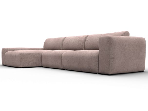 Диван угловой Лига-066 НПБ Лонг угол левый Велюр бежевый - Вид 3