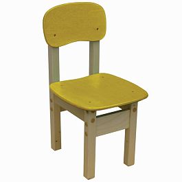 Стул детский Яблочко-1, фанера/дерево, желтый, гр.1 - Фото предпросмотра