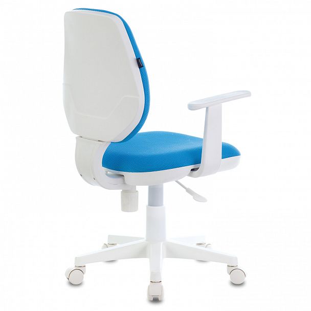 Кресло BRABIX "Fancy MG-201W", с подлокотниками, пластик белый, голубое, 532411, MG-201W_532411 - Вид 6