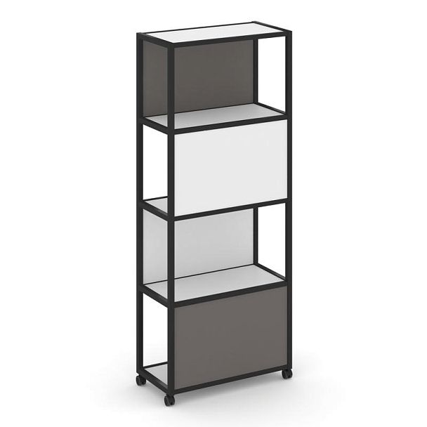 Shelf Mobile Стеллаж 5 уровней 1 секция VR.LT-STK-504.08 Белый Бриллиант/Металл Черный/W-26 800*400*2000 - Вид 1