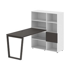 Стол-стеллаж EVRST 1113 Мокко/Мокко/Белый 1790х1120х1355 EDIS - Фото предпросмотра