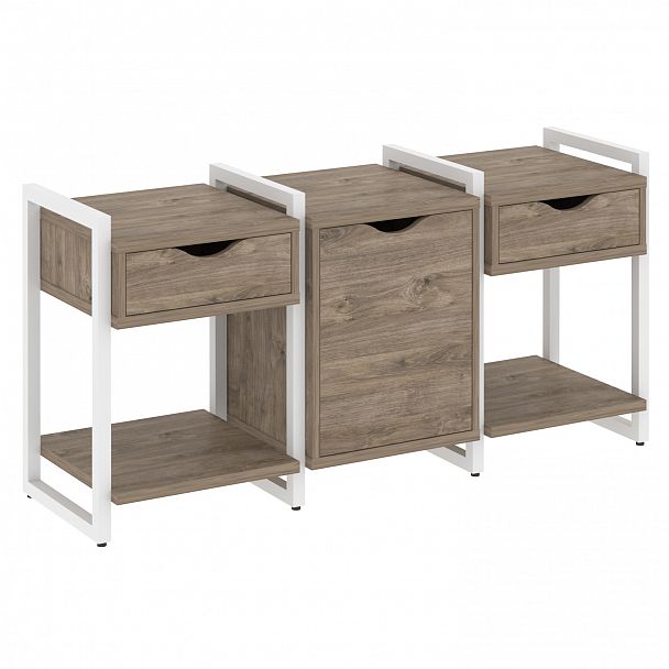 Тумба на опорах наборная "Loft" VR.L-TN-6.O тиквуд темный/белый - Вид 1