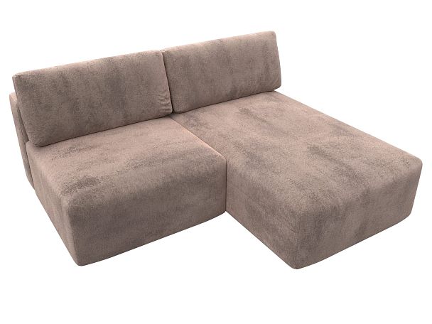 Диван угловой модульный Лига-060 НПБ угол универсальный Велюр бежевый - Вид 6