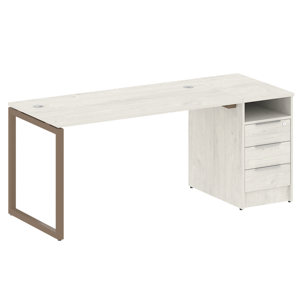 Metal System Quattro Р. ст. с тумбой на О-образном м/к 40БО.РС-СТП-1.3 Дуб наварра/Мокко металл 1812*720*750 - Вид 1